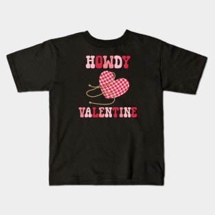 Howdy Valentine Happy Valentines Day Kids T-Shirt
